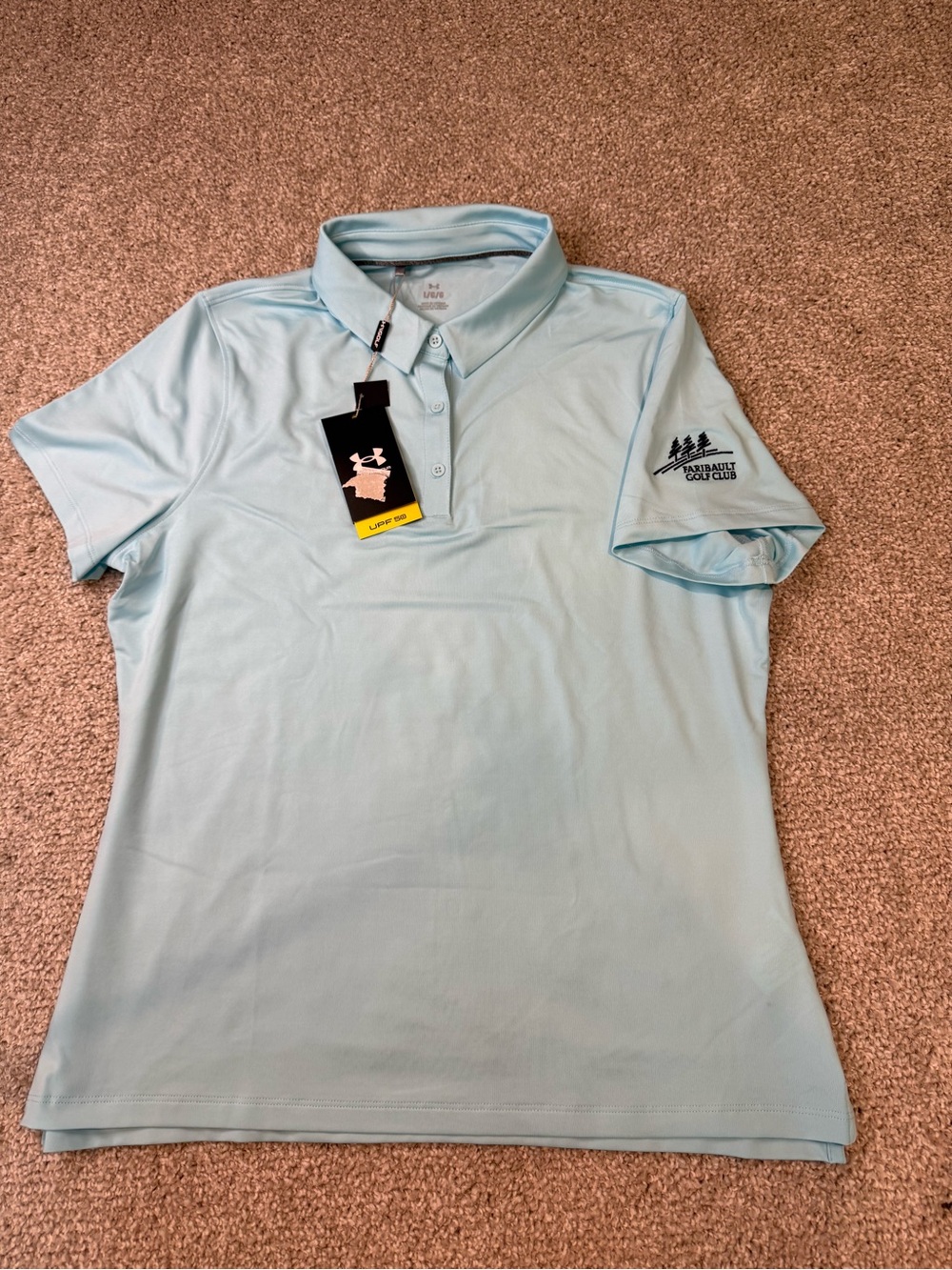 Women’s Under Armor Collared shirt- NEW - Large - light blue